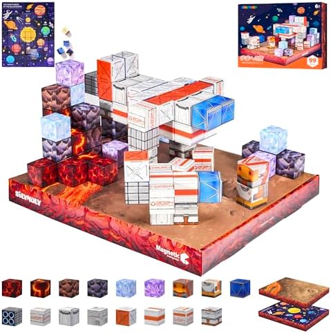 SILYMOLY マグネットブロック 宇宙への旅 シリモリー マグネットキューブ 積み木 マグネットおもちゃ 磁石ブロック 磁気おもちゃ 99PCS 子供向け 知育玩具 祝い 小学生 おもちゃ 誕生日 入園 卒園 ギフト クリスマスプレゼント