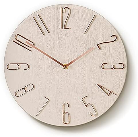 壁掛け時計 時計 壁掛け かけ時計 かべかけとけい 静音 掛け時計 無音 おしゃれ 非電波 かわいい シンプル インテリア モダン かけ時計 ウォールクロック リビング 時計 部屋飾り リビングルーム 寝室 リビング オフィス 会社 装飾 贈り物 直径30cm (木色)