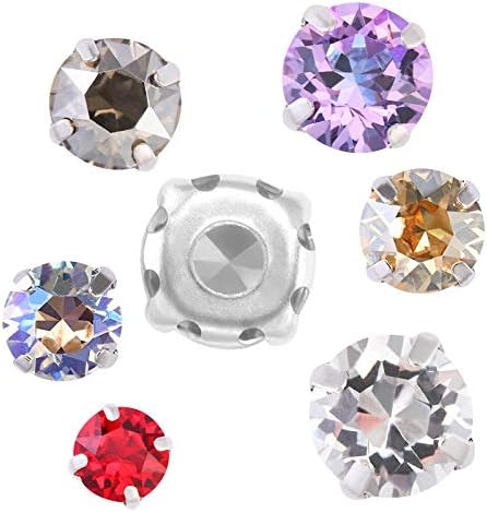 K9 ガラス製 ラインストーン カボション 手芸用ビジュー パーツ 服 DIY 手作り ジュエリー用 ハンドメイド 50個 (クリスタル, 8mm)