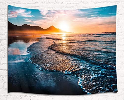 LB自然風景飾り タペストリー 美しい夕日と波 おしゃれ壁掛け 装飾布 欧米風 壁飾り インテリア モダン 多機能 パーティー イベント リビング お店 個性ギフト お祝い (200ｘ150cm)
