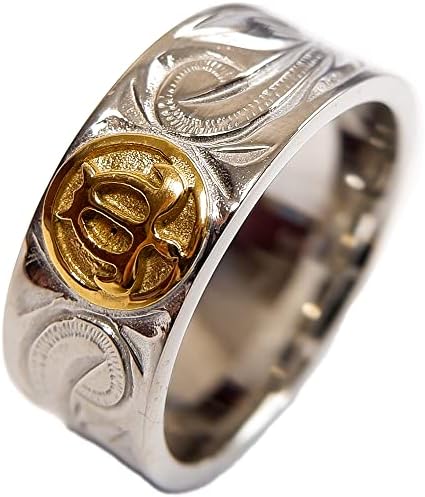 [ジュライス] ハワイアンジュエリー リング K18 ゴールド プルメリア スクロール ホヌ 記念日 誕生日 プレゼント ギフト