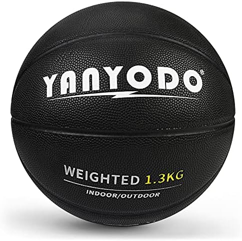 バスケットボール 7号 ヘビーボール バスケ ウエイト スキルトレーニング 屋外・屋内 練習用 PU革 大人・中学生・高学生・大学生用 ブラック/オレンジイエロー 1.0kg/1.3kg/1.5kg