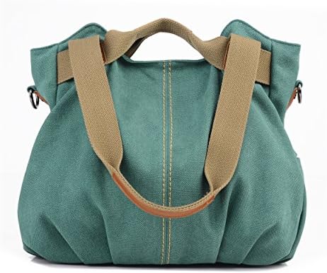 [Chikencall] レディース バッグ カジュアル ビンテージ ホーボー キャンバスバッグ おしゃれなストライプ柄 大容量 財布 トップハンドル ハンドバッグ 3way 肩掛け 斜めが 手提げ 帆布ショルダーバッグ ショッピング 出張 通勤通学