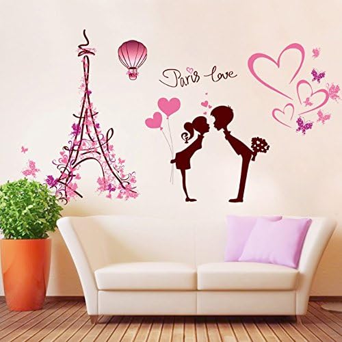 ウォールステッカー エッフェル塔 パリ 花 壁 北欧 インテリア おしゃれ モダンアート ポスター シール式ステッカー 飾り ウォールデコ ウォールペーパー M0130-06