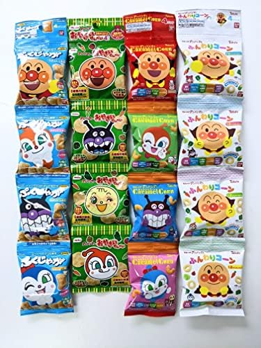 HKBH アンパンマン 4連お菓子パック 4種アソート ( おやさいせんべい、ぷくじゃが、キャラメルコーン、ふんわりコーン 各1セット ）詰め合わせセットB