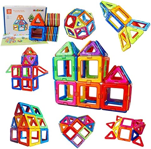 MAGBLOCK 30ピース マグネットブロック 磁石ブロック マグネットおもちゃ 積み木 立体 知育玩具 小学生 男の子 女の子 子供 入園 保育園 贈り物 ギフト 誕生日 クリスマス プレゼント （日本語マニュアルを含む）
