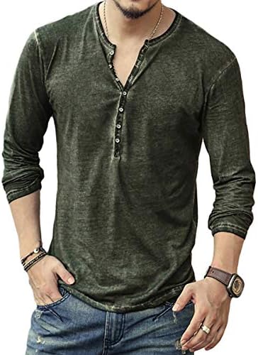 Ganata Men's Henley Neck, Bitter Style, Cut and Sewn, Fashion, Vintage Style, Adult, Casual, Shirt, Top