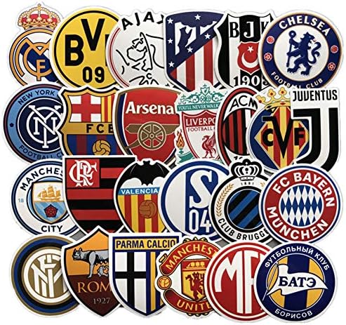 50枚 サッカークラブ コミック 防水ステッカー セットスーツケースステッカー お気に入りのスーツケース 自転車 ヘルメット パソコン 携帯 ノート